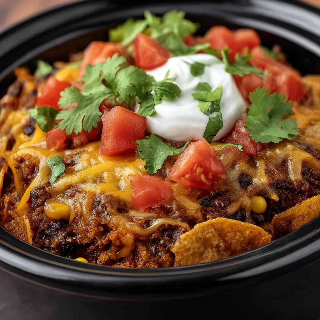 Easy Crockpot Taco Casserole Recipe