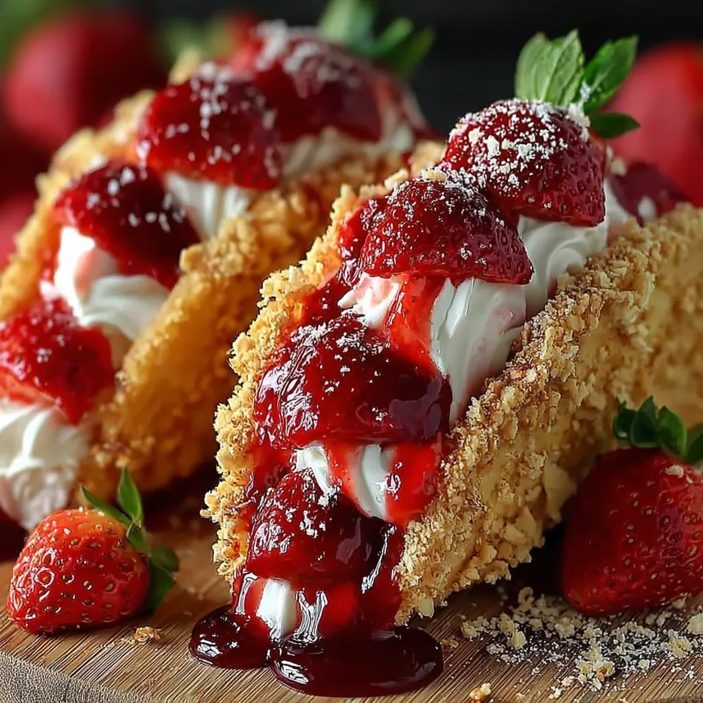 Strawberry Crunch Cheesecake Tacos